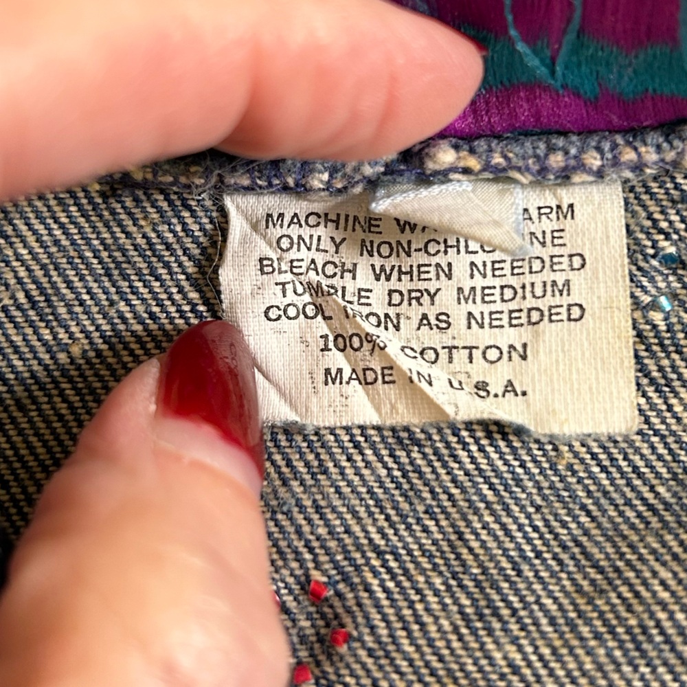 VTG‎ 80s/90s DECO Sport Hand-Painted Chicago Denim Blazer Sz 6/M Made in USA - Picture 11 of 17